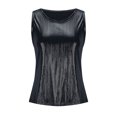 thumbnail image 2 of BiZtdJrK Shiny Tank Top for Women 2025 Summer Loose Crew Neck Sleeveless Casual Party Blouse Black XL, 2 of 4