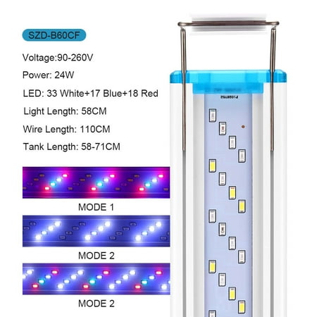 

Homeex Ultra-thin Aquarium Light Brightening Light Three-color Adjustable Aquatic Plant Landscaping Light 5 Style US