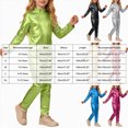 thumbnail image 3 of WXFAZCVU Girls Jumpsuit Crewneck Long Sleeve Shiny Romper Kids Slim Fit Bodysuit Trendy Clothes Size 3-4 Years, 3 of 4