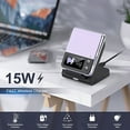 thumbnail image 2 of Saluqifa Wireless Charger for Samsung Galaxy Z Flip, 15W Fast Travel Wireless Charger Stand for Galaxy Z Flip6/Z Flip5/Z Flip4/Z Flip3, 5W for Motorola Razr+, Non-Fold, Black(QC3.0 Adapter Included), 2 of 6