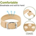 thumbnail image 3 of Bracelet en Nylon Perlon Unisexe avec Boucle Argentée en Acier Inoxydable, Beige, 16mm, 3 of 6