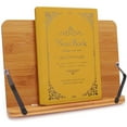 thumbnail image 2 of 13.2 x 9.2 in Bamboo Book Stand, Adjustable CookBook Holder Tray Portable Sturdy Lightweight Bookstand-Textbooks Books, 2 of 7