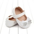 thumbnail image 5 of OSOLU Summer Children Toddler Shoes Girls Sports Flat Bottom Lightweight Shiny Rhinestone Ribbon Bow Solid Color Hook Loop Classic Footwear, 0-6 Months, 5 of 6