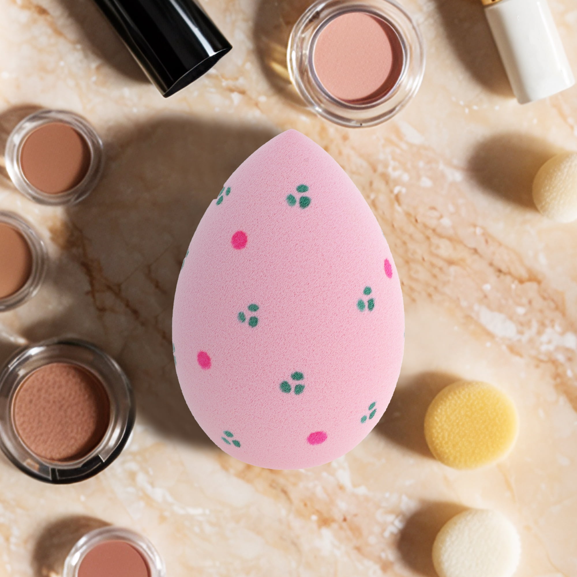 Unique Bargains 1 Pc Polkadots Face Makeup Sponge for Bedrooms Pink