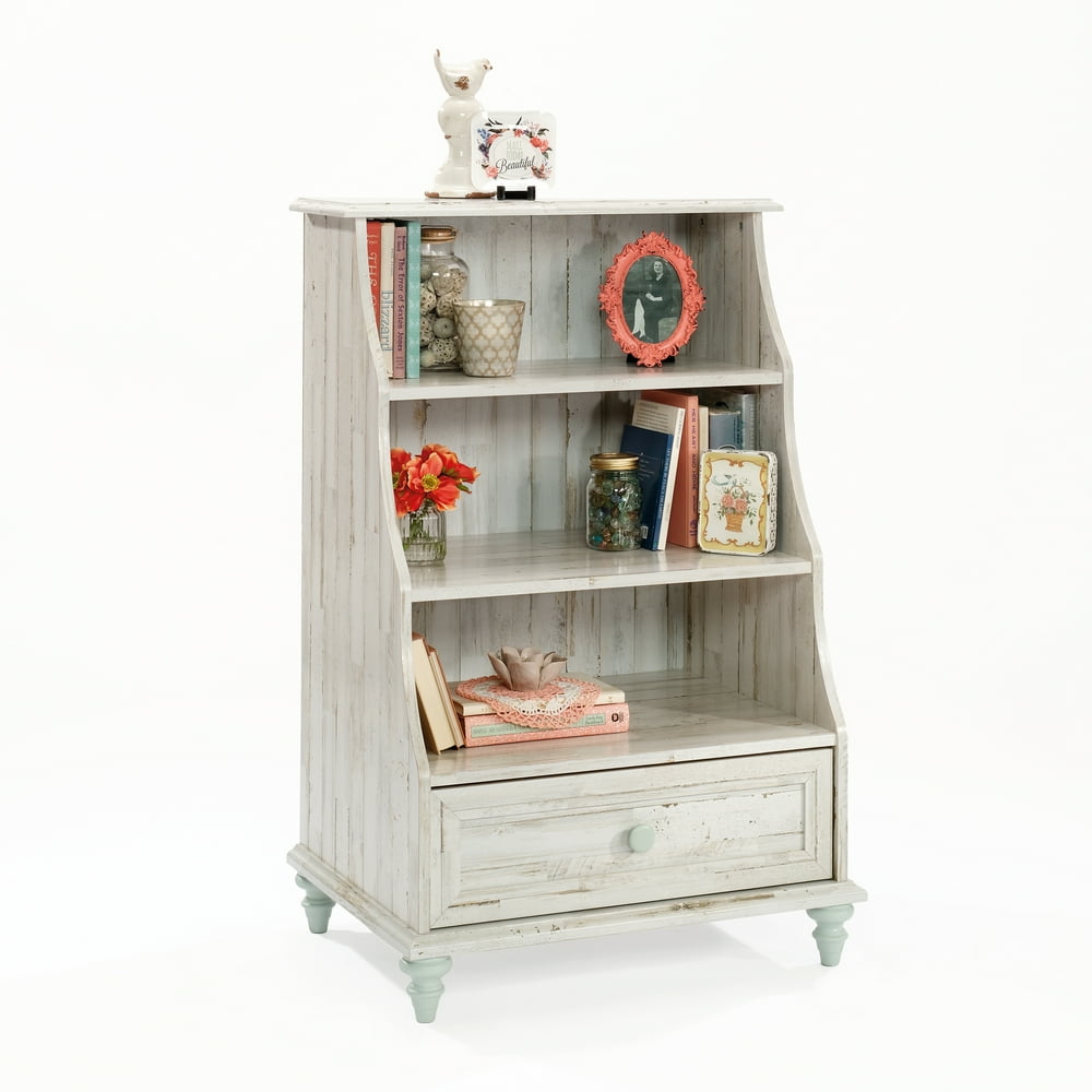 Sauder Eden Rue Accent Bookcase, White Plank Finish