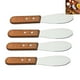 thumbnail image 1 of Juego de cuchillos de cocina de lujo con borde recto de acero inoxidable para esparcir mantequilla, queso crema, condimentos, mango de madera, 8" (4), 1 of 7