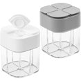 thumbnail image 1 of 2 Pieces Spice Jars, Square Spice Jars, Spice Storage Jars, Kitchen Spice Jars, Transparent Salt Spice Jar, 4 in 1 Design, Open Compartment, Herbs, Sa, 1 of 5