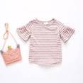 thumbnail image 2 of Fgnfyis T-Shirts pour Filles à Manches Rayées, Blouse Décontractée à Col Rond pour Tout-Petits, Hauts d'Été Mignons Roses 18-24 Mois, 2 of 9
