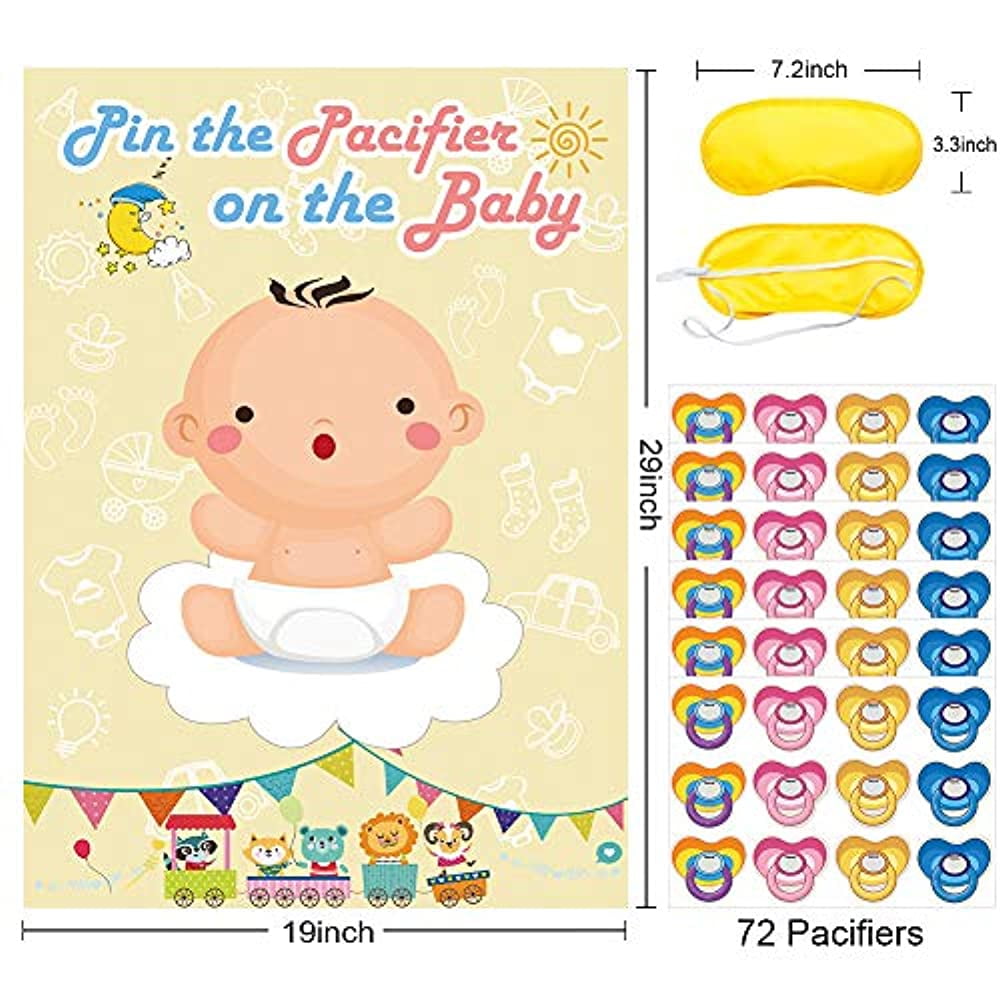 Pin The Pacifier On The Baby Game Large Baby Poster Games For Baby ...
