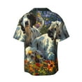 thumbnail image 2 of Fotbe Sunflower Field Spotted Dog print Short Sleeve Button Down Shirts for Men Casual Summer Beach Wrinkle Free Shirt-X-Large, 2 of 7
