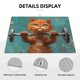 thumbnail image 3 of Fotbe Strong Kitten Lifting Weights Alfombrilla de Secado para Cocina con Estampado, 18x24 Pulgadas, 3 of 7