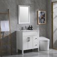 thumbnail image 7 of Wonline 32 inch Bathroom Vanity White Ceramic Sink Base Top Free Standing Cabinet in White, 7 of 7