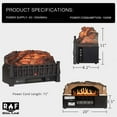 thumbnail image 3 of Regal Flame 20 Inch Electric Fireplace Log Realistic Ember Bed Insert with Heater in Birch, 3 of 9