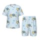 thumbnail image 1 of Fotbe Cartoon Turtle Pijama Estampada de 2 Piezas para Niños – Ropa de Dormir de Manga Corta Cómoda para Niños y Niñas, Camiseta y Shorts de Algodón-4X-Large, 1 of 6