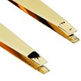 thumbnail image 3 of BIMZUC 2pcs Slant Pointed Tweezer Comb Stainless Steel High Hardness Double Headed Tweezer Comb Golden (4.33 inches / 11.00 cm), 3 of 9