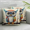 thumbnail image 3 of MLJA  Blue Red Brown Summer Owl Branch Glasses Decoration Home Chair Sofa Bed Decorative Throw Pillow Cover Case Pillowcase Square, 3 of 5