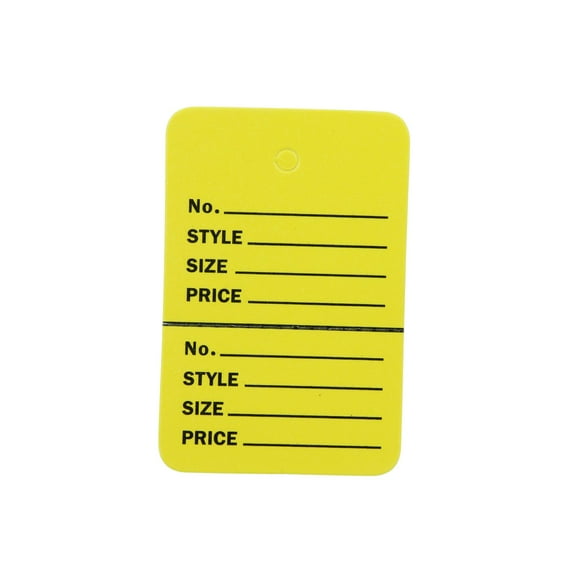 SSWBasics Unstrung Yellow Perforated Coupon Clothing  Price Tags (1¼”W x 1⅞”H) - 1000 pk. Durable Tags for Clothes  Ideal Price Tag Solution
