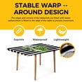 thumbnail image 4 of Flower Wreath Table Cloths for 3 Foot Rectangle Tables, Farmhouses Bow-Knot Black Stripes Patio Waterproof Elastic Fitted Tablecloths, Washable Rectangular Table Cover for Camping, 4 of 8