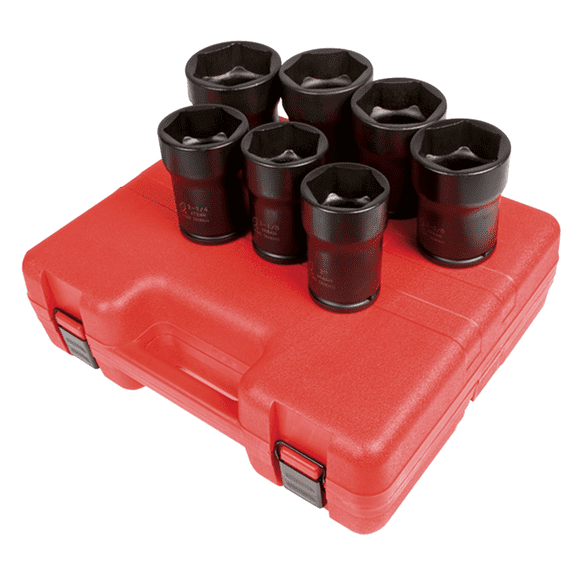 Sunex 4667 7-Piece 3/4 in. Drive Truck Pinion Locknut Impact Socket Set