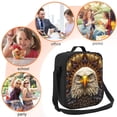 thumbnail image 5 of Pofeuu Vintage Pattern Bald Eagle Print Lunch Bag Women Insulated Lunch Box Reusable Leakproof Large Spacious Cooler Tote for Women Men, 5 of 7