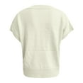 thumbnail image 2 of Short Sleeve Sweater for Women Flower Embroidered Knit Pullovers Tops Color White Size M, 2 of 5