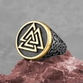 thumbnail image 3 of K-KED Nordic Trend Viking Odin Triangle Rune Men's Stainless Steel Rings Sizes 7-13-Silver-7, 3 of 6