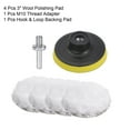 thumbnail image 3 of Uxcell 3 Inch Wool Buffing Pad Set Buffing Wheel Kit with M10 Drill Adapter for Orbital Polisher Buffer 1 Set, 3 of 6