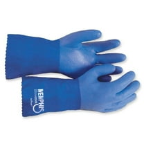 Chemical Gloves,L,12 in. L,Blue,PR 6632L