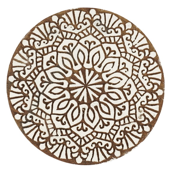 IBA Indianbeautifulart Textile Printing Block Asian Mandala Hand Carved Wooden Stamp Wood Block Printing Textile Stamps For Fabric/ Pottery Blocks,3 Inch