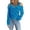 Blue, variant on Women Sweater Tops Casual Sexy Cold Shoulder Long Sleeve Square Collar Sweatshirts Hollow Out Solid Pullover Sweaters