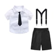 thumbnail image 4 of Boys' 4-Piece Suspender Outfit, Short Sleeve Tie Shirt and Suspender Shorts Set for Age 2-14 Years Black, 4 of 6