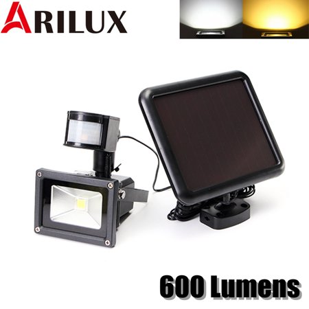 Arilux 5w Solar Cob Led Flood Wall Light 600lm Pir Motion Sensor