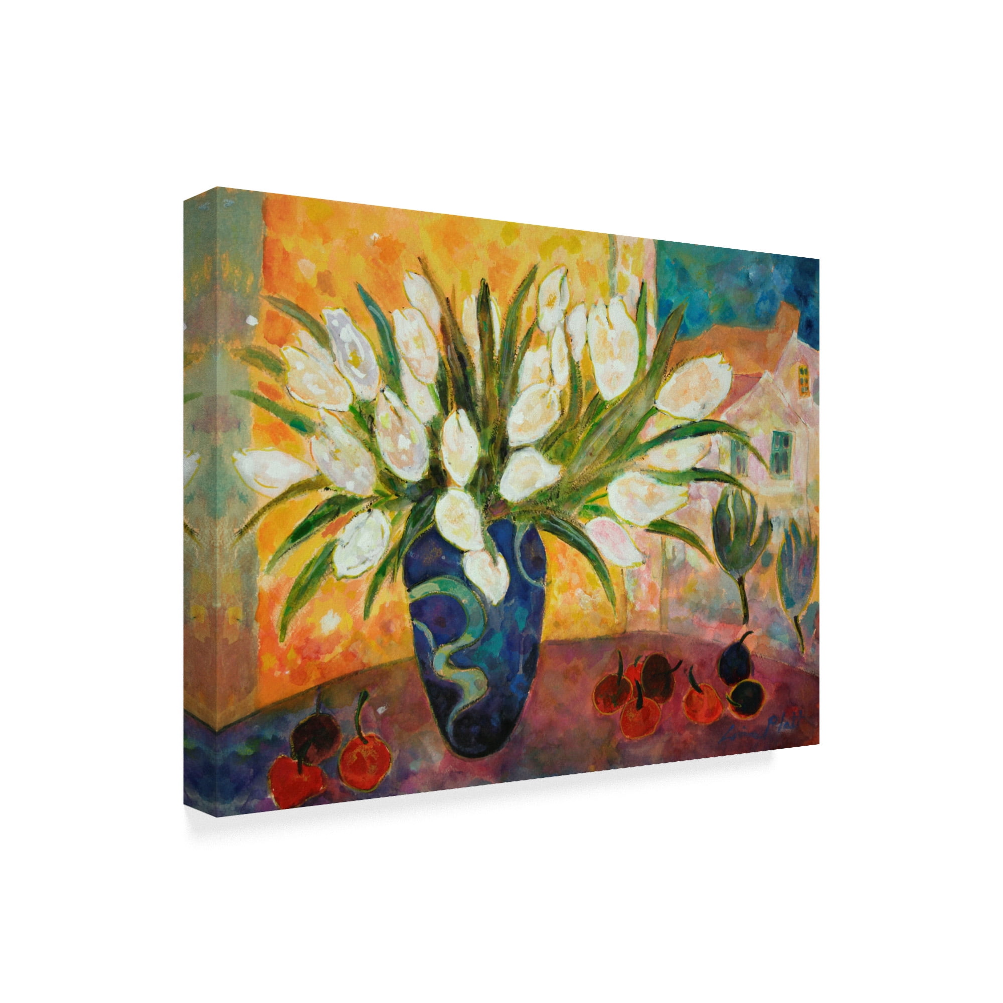 Trademark Fine Art 'Tulips And Cherries' Canvas Art by Lorraine Platt