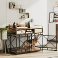 thumbnail image 4 of Fulhope Large Dog Crate Furniture 43", Dog Kennel Indoor, Wood Dog Cage Table with Drawers Storage, Heavy Duty Dog Crate, Sturdy Metal, 43.3"L x 27.6"W x 35.7"H (Rustic Brown), 4 of 8