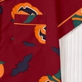 thumbnail image 4 of Elegyee Girl's Halloween Pajamas Pumpkin Short Sleeve Button Down Shirt Shorts Sleepwear, Red, Size 7-8, 4 of 8