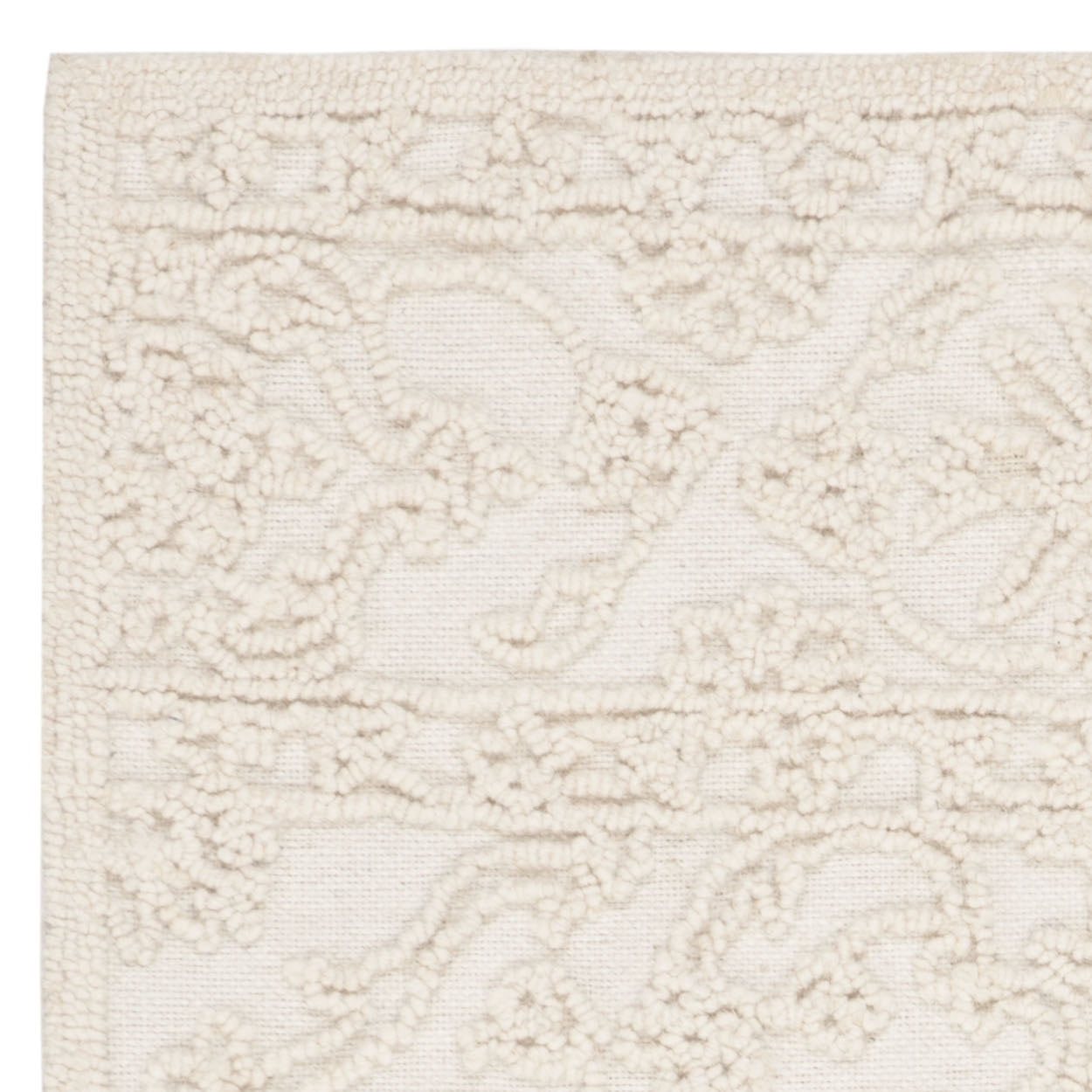 SAFAVIEH Trace Molly Geometric Wool Runner Rug, Ivory, 2' x 5'