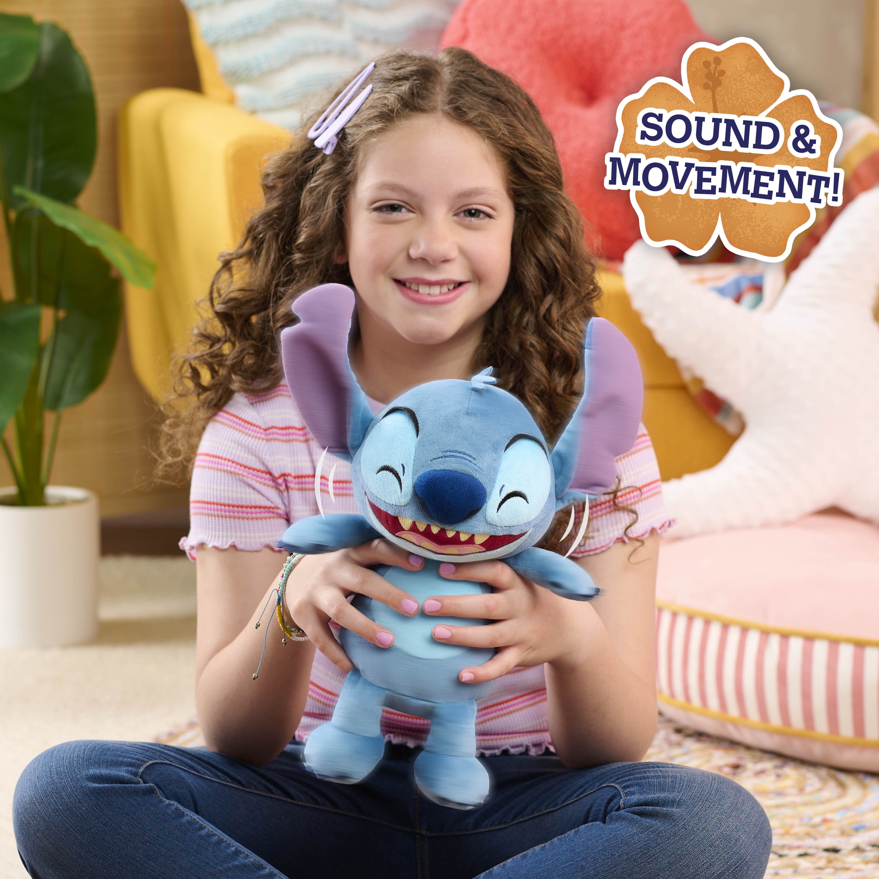 Disney Stitch Crack Me Up Stitch 11-inch Plush with Sounds and Motion, Wiggles, Giggles, and Laughs
