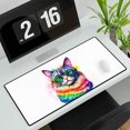 thumbnail image 3 of Hippie Manx Portrait oil painting Watercolor Tie-dye Vintage Desk Mat Full Keyboard Mouse Pad Cat Lover Kitten Owner Gifts Large Mousepad - 00015, 3 of 5