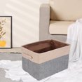 thumbnail image 5 of Unique Bargains Storage Cube Fabric Storage Bin with Handles Beige 15*10.2*9.8in, 5 of 6