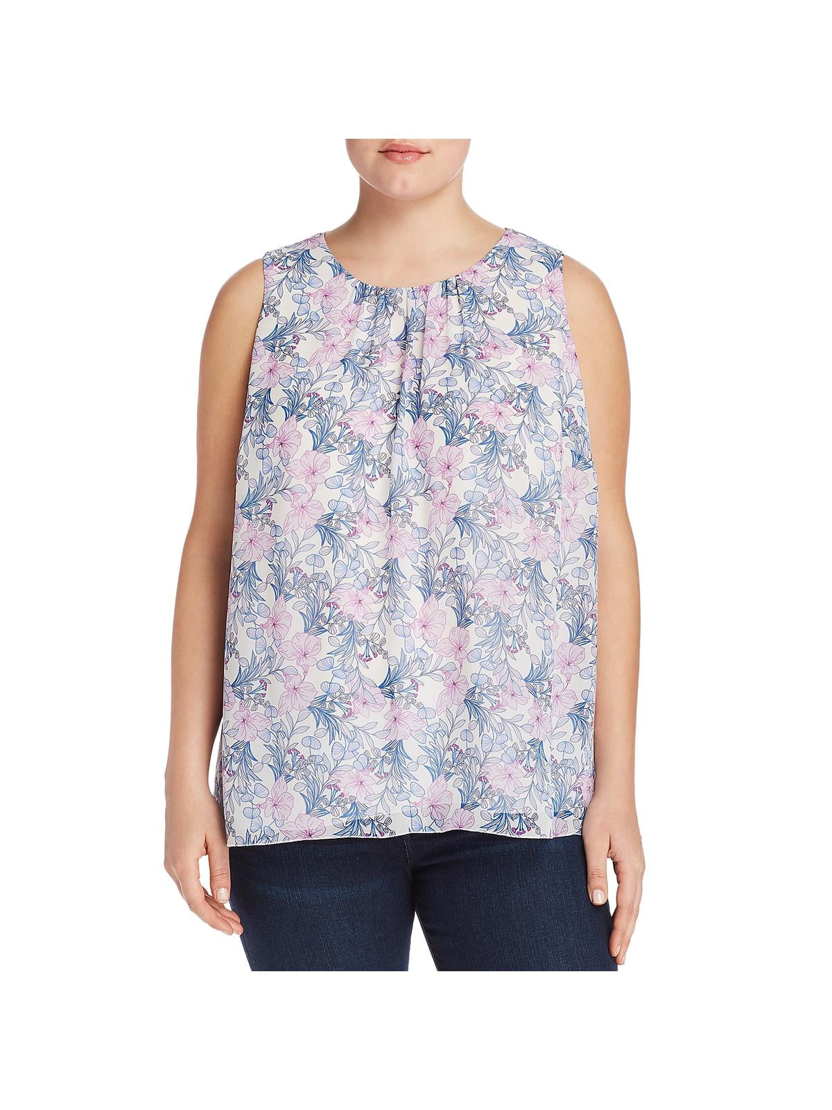 vince camuto floral detail chiffon jumpsuit