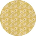 thumbnail image 1 of Ahgly Company Tapis Rond Lavable en Machine Intérieur Transitionnel Jaune, 6 Pieds Rond, 1 of 7