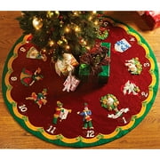 Partridge In A Pear Tree Tree Skirt Felt Applique Kit, 42" Round