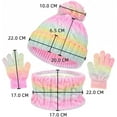 thumbnail image 2 of 3 Pieces Winter Hat Scarf Glove Set for Kids,Fleece Lined Beanie with Pom Pom,Touchscreen Gloves Knit Scarf for Cold Weather, 2 of 9