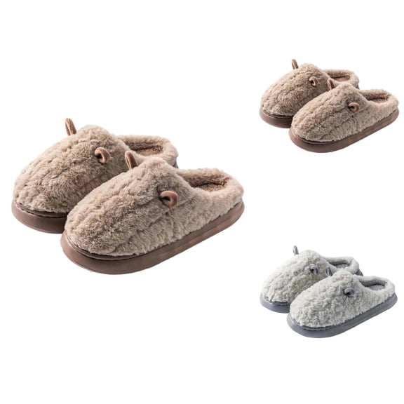 Fuzzy Slippers for Women and Men Cozy Plush House Shoes Thick Sole Indoor Winter Slippers Soft Warm Lined Footwear for Home Relaxation and Comfort