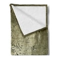 thumbnail image 2 of Antique Soft Flannel Fleece Throw Blanket, Old World Map Texture Nostalgic Plan Atlas Trace of Life, Cozy Plush for Indoor and Outdoor Use, 70" x 90", Army Green, by Ambesonne, 2 of 5
