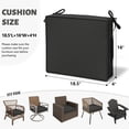 thumbnail image 4 of Kimunuk Outdoor Chair Cushions set of 2, 18.5" x 16" Zipped Waterproof Outdoor Seat Cushions Couch Pads with Ties for Patio Furniture, Black, 4 of 6