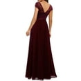 thumbnail image 5 of Franhais Women's Long Evening Dress, Solid Color Lace Patchwork Backless V Neck Elegant Dress, 5 of 7