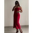 thumbnail image 4 of Sexy Backless Lace Up Long Dress Women Split Sleeveless Bodycon Party Club Evening Dresses High Street Female Suspender Robes, 4 of 8