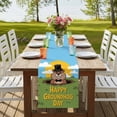 thumbnail image 4 of Table Runners 36 Inches Long Dress Scarves, Happy Groundhog Day Farmhouse Kitchen/Dining Table Runner, Short Coffee Tablerunners, Cartoon Ground Hog Grass Sun Sky Blue 13x36 Inch, 4 of 9