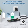 thumbnail image 3 of USB C Charger Block Fast Charging, 2 Pack QC 18W Charging Box with 10FT USB C Cable, Type C Block USB C Brick Cube Wall Charger Adapter Charger Station Power Base w/ Type C Phone Charger Cords, Black, 3 of 8